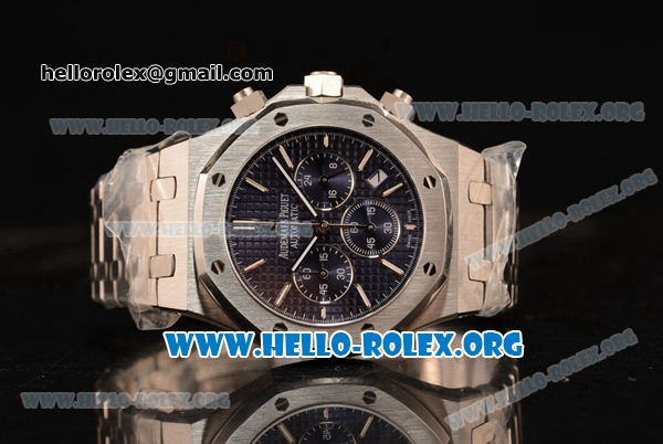 Audemars Piguet Royal Oak Chronograph Miyota OS20 Quartz Steel Case with Blue Dial and Steel Bracelet - Click Image to Close